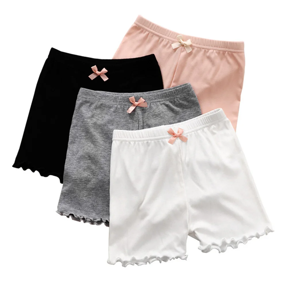 

4pcs Anti Exposure Safety Shorts Comfortable Breathable Leggings Girls Kids Summer Black Short Pants Underskirt