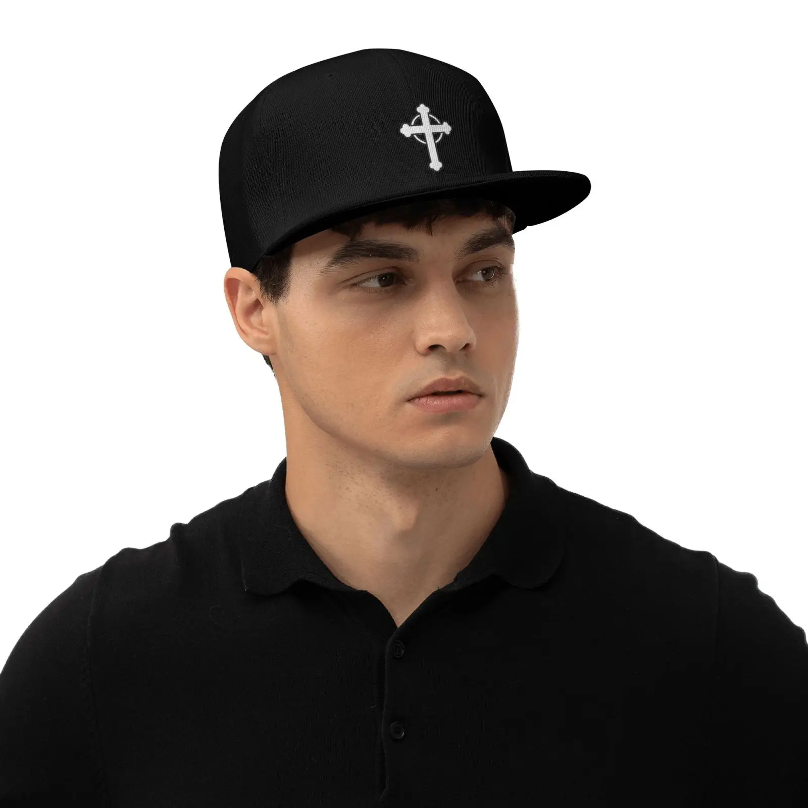 Yesus Cross topi bisbol datar Hiphop pria, topi Trucker remaja, topi Snapback poliester empat musim kasual Satu Ukuran