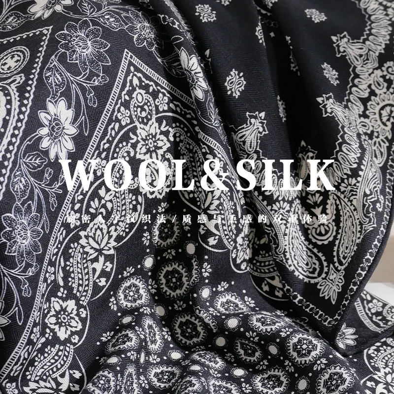 70% wool 30 % Real Silk Scarf Women Shawls Wraps Foulard high quality Scarves Pashmina Female Hijab Bandana elegant Kerchief