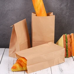 10Pcs Kraft Paper Bags Versatile Paper Snacks Lunch Bags for Food Take Out or Retail Shopping Bread Food Packaging Bag