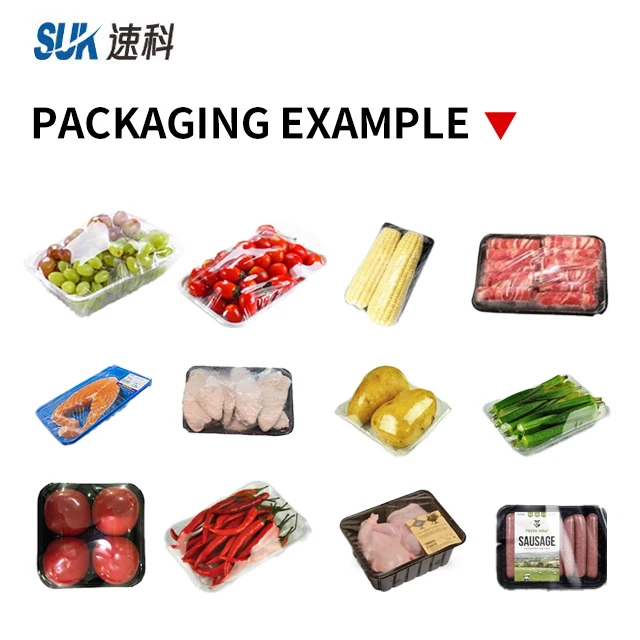 High Speed Food Cling Wrapping Machine Plastic Stretch Film Packaging Vegetables Fruits Cling Film Packing Machine