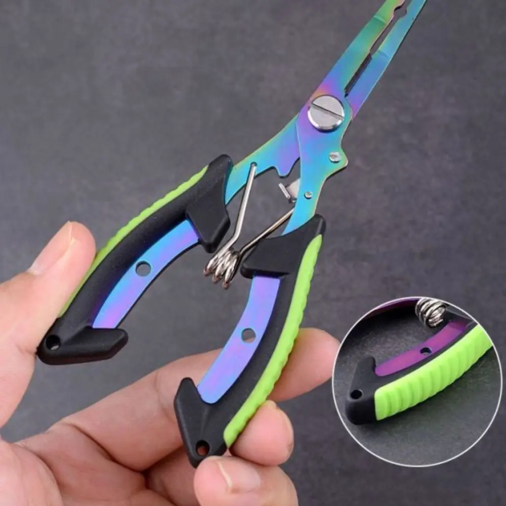 1 Set Hook Remover Fishing Pliers Portable Split Ring Opener Stainless Steel Hook Cutter with Bag&Hook Titanium Coated