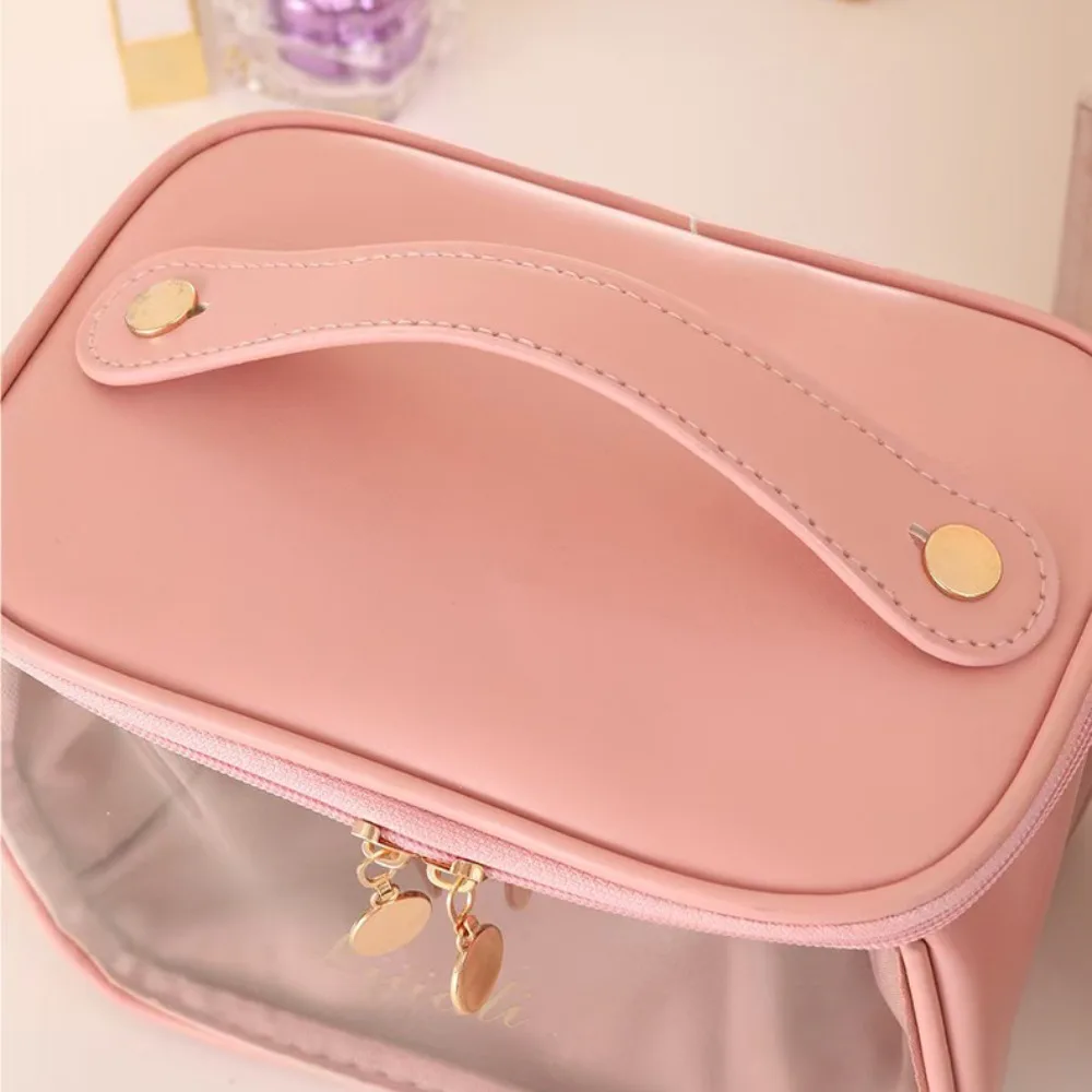 Storage Clear Makeup Bag Portable Handle Cosmetic Container Lightweight Large Capacity Portable Toiletry Bag Business Trips