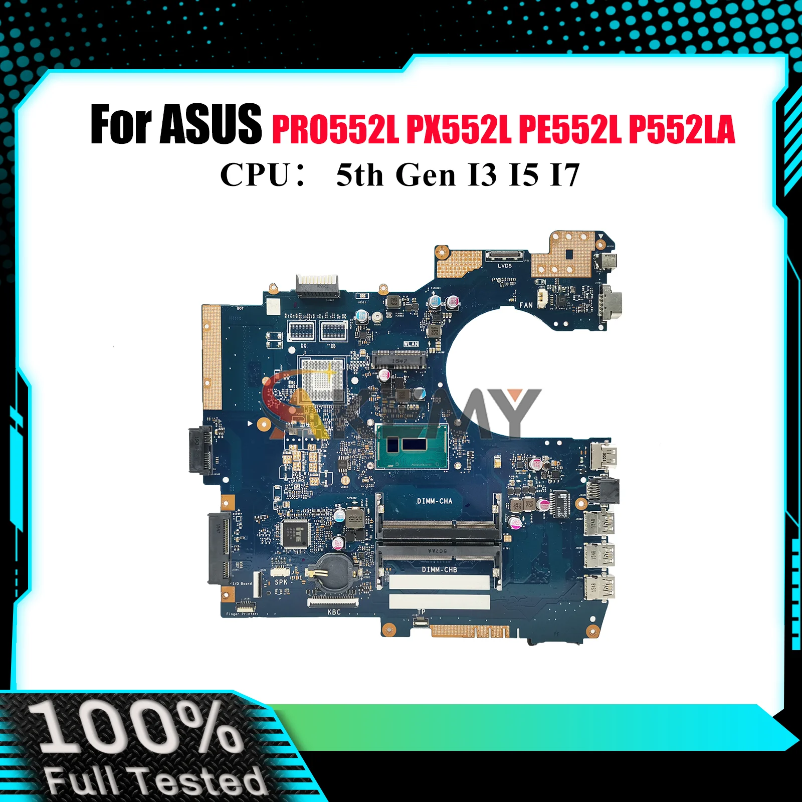 Placa base para ordenador portátil P552LA para ASUS ProArt P552LJ P552LA PX552L PRO552L PE552L P552L placa base con I3 I5 I7 CPU pruebas OK envío rápido