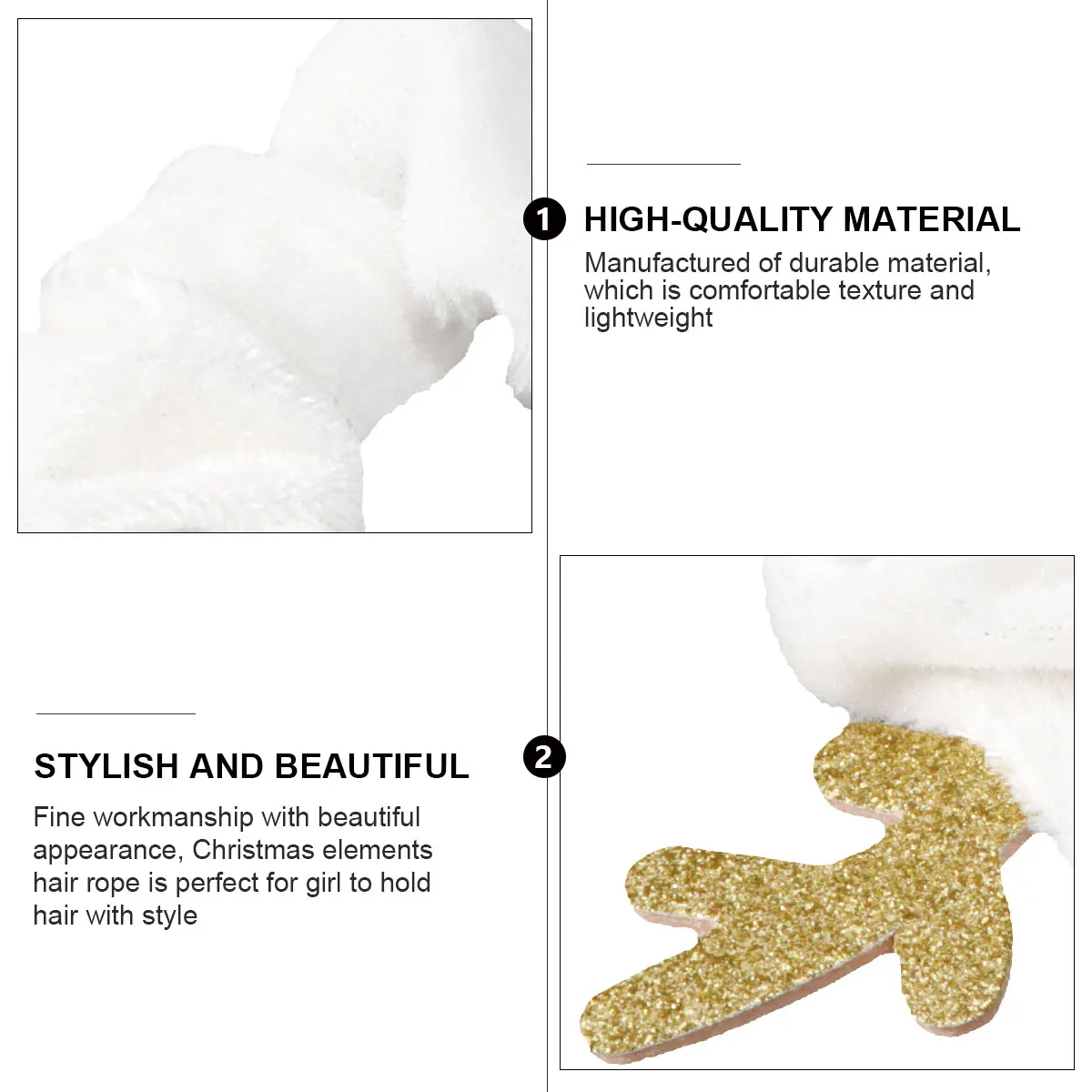 

1pc Christmas Ropes Antler Style Elastic Rings For Women Stretchy Hair Accessories Durable Cloth Material Eco-Friendly Ponytail