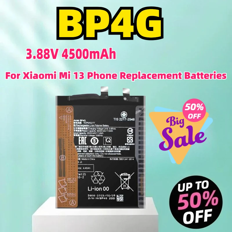 

Battery BP4G 3.88V 4500mAh For Xiaomi Mi 13 Phone Replacement Batteries