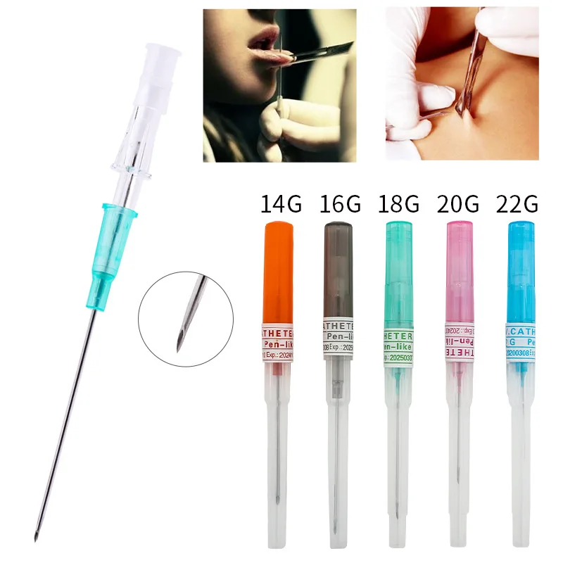 5pcs Sterilized Catheter Piercing Needles Supply Professional Piercing Stores Home Nose Lip Ear Eyebrow Body Piercing Needle