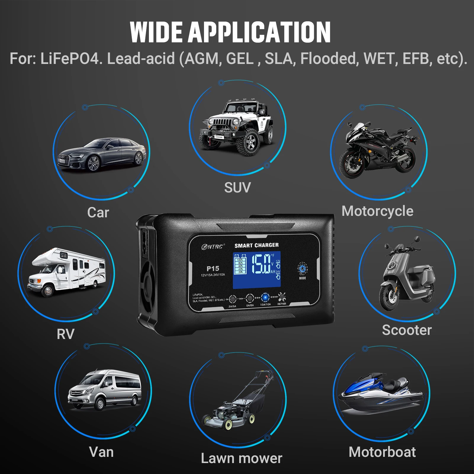 HTRC – chargeur de batterie de - Lifepo4 Battery Charger Smart Automatic avis et prix