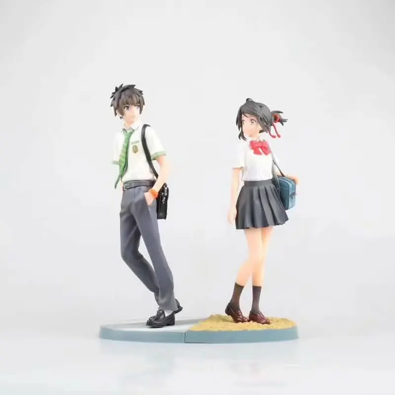 Anime Your Name Figure Tachibana Taki Miyamizu Mitsuha Collection Model Toy Doll Gift For Boyfriend Girlfriend 2pcs/set 23CM