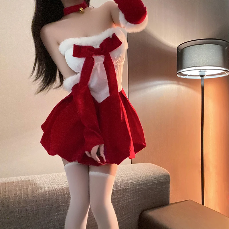 Costume sexy da Halloween Coniglio Ragazza orm Capodanno Rosso Night Club Performance War Robe Cisas Theme Stage Performance Outfit