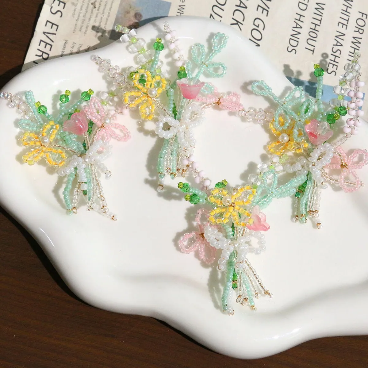 Brooch Pin Forest Wheat Ear Summer Bouquet DIY Seed Bead Alloy Colorful Mini Lightweight Handmade Dopamine Girls Accessory