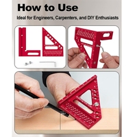 3D MultiAngles Measuring Ruler,45/90 Degree Woodworking Square Protractors,Drawing Line Ruler, Miters Triangle Ruler KXRE