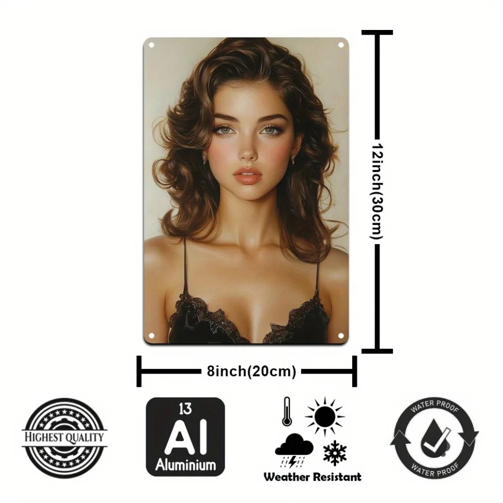 لوحة فنية جدارية من الألومنيوم بورتريه ملكي - ديكور عتيق أنيق لغرفة المعيشة وغرفة النوم وجدار معرض المكتب #2