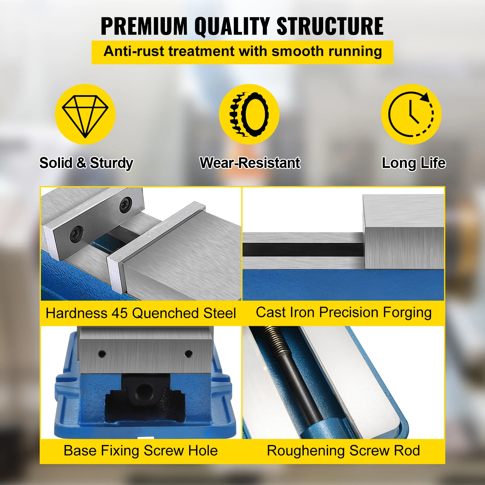 SucceBuy Torno de bloqueio ACCU de 6 polegadas para precisão, torno de fresagem com mandíbula de 6 polegadas para furadeira, fresagem e perfuração, torno de braçadeira de bancada