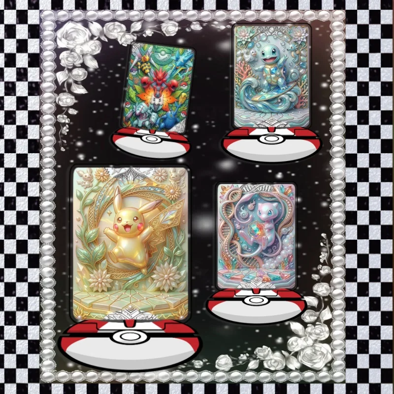 Figurines en acrylique recyclé pour Pokémon Squirtle, Mew, Qikachu, décoration de bureau, créativité décorative, cadeau mignon