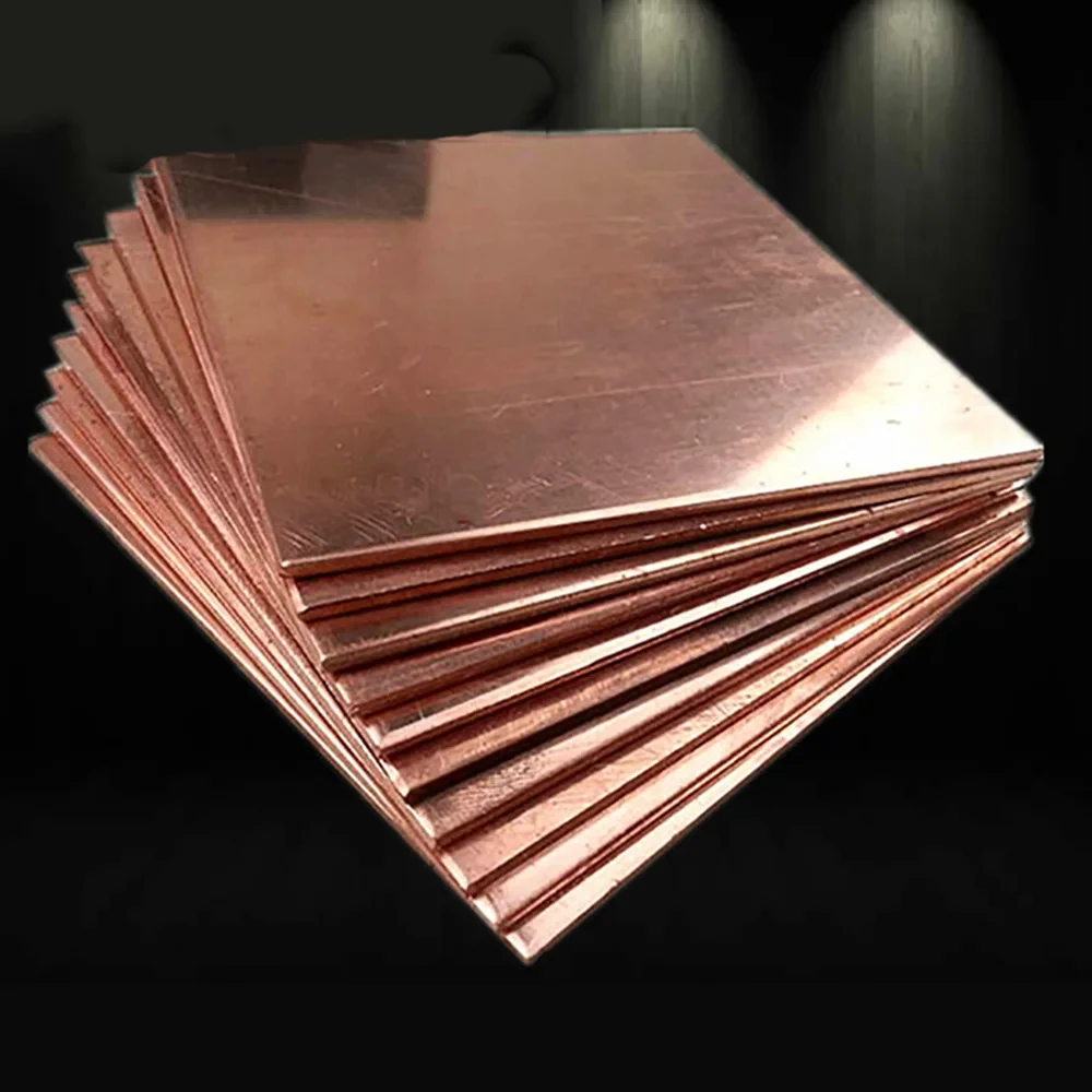 Thick 0.5-6mm 99.9% T2 Pure Copper Plate 50x100 To 200x300 Nice Mechanical Behavior And Thermal Stability Copper Cu Metal Sheet