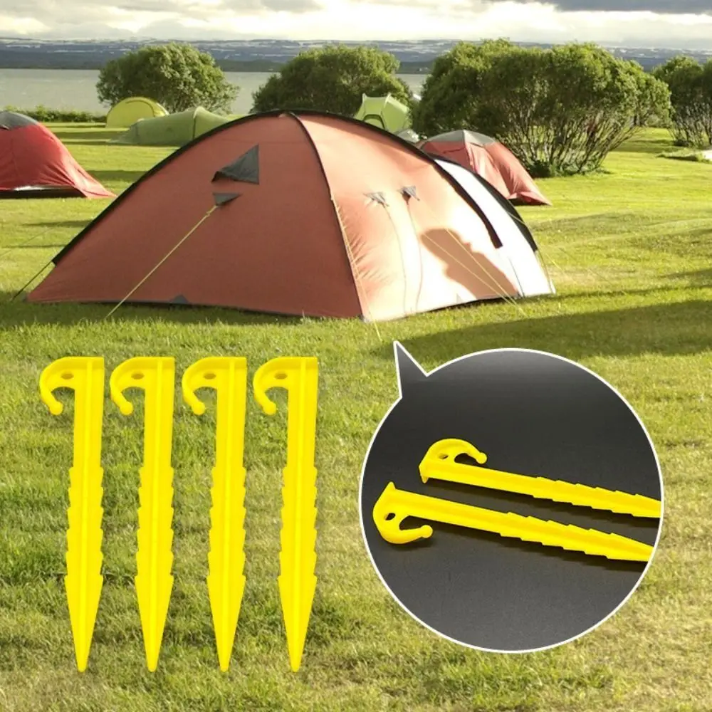 10pcs Plastic Tent Hook Stakes Camping Tents Accessories Beach Sand Ground Pegs Ground Support Nails Peg Screw Bolt