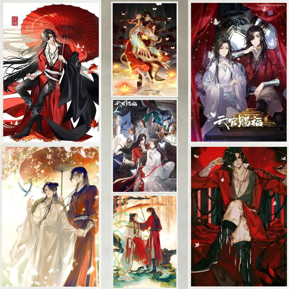 anime Heaven Official's Blessing Poster Poster HD Waterproof Self-adhesive Art Print Wall Decor for Bedroom Living Room Gift