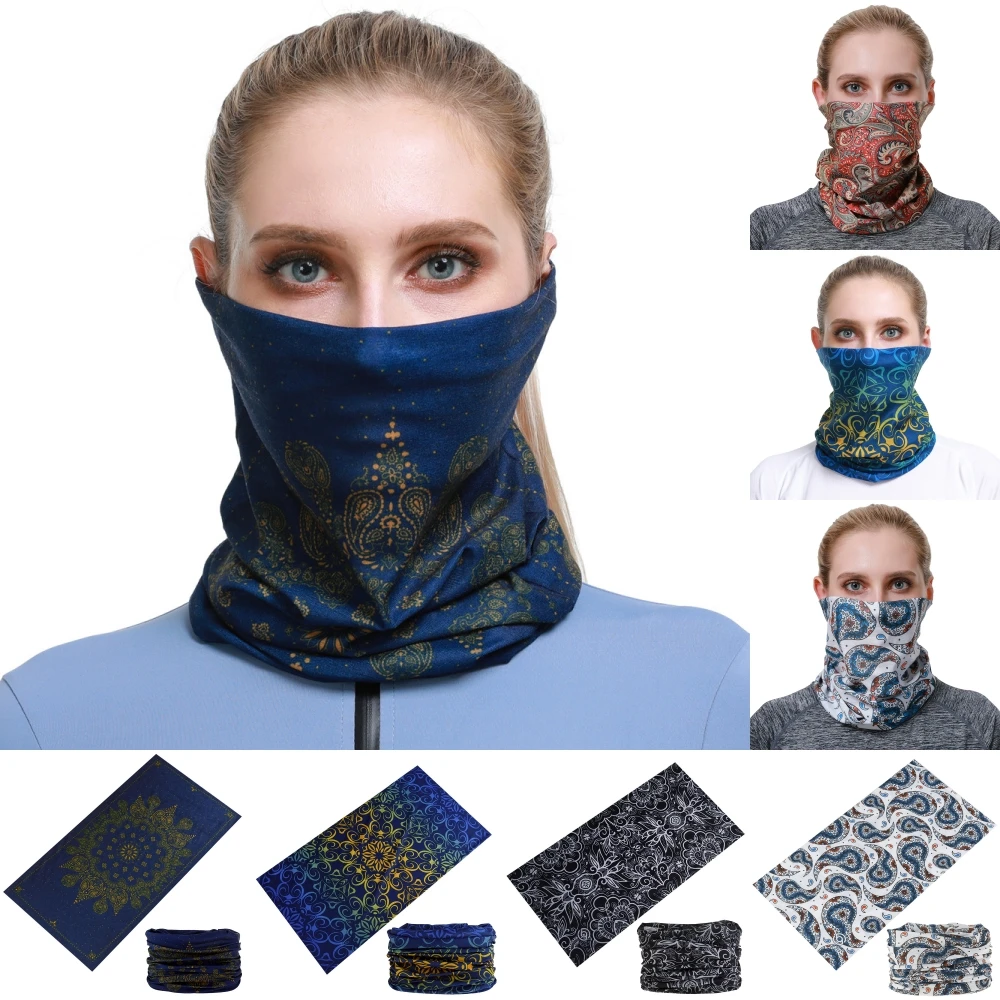 Beautiful Flowers Women Cycling Hiking Fishing Running Bandana Female Headbands Outdoor Sport Headscarf Bicycle Face Shield Mask