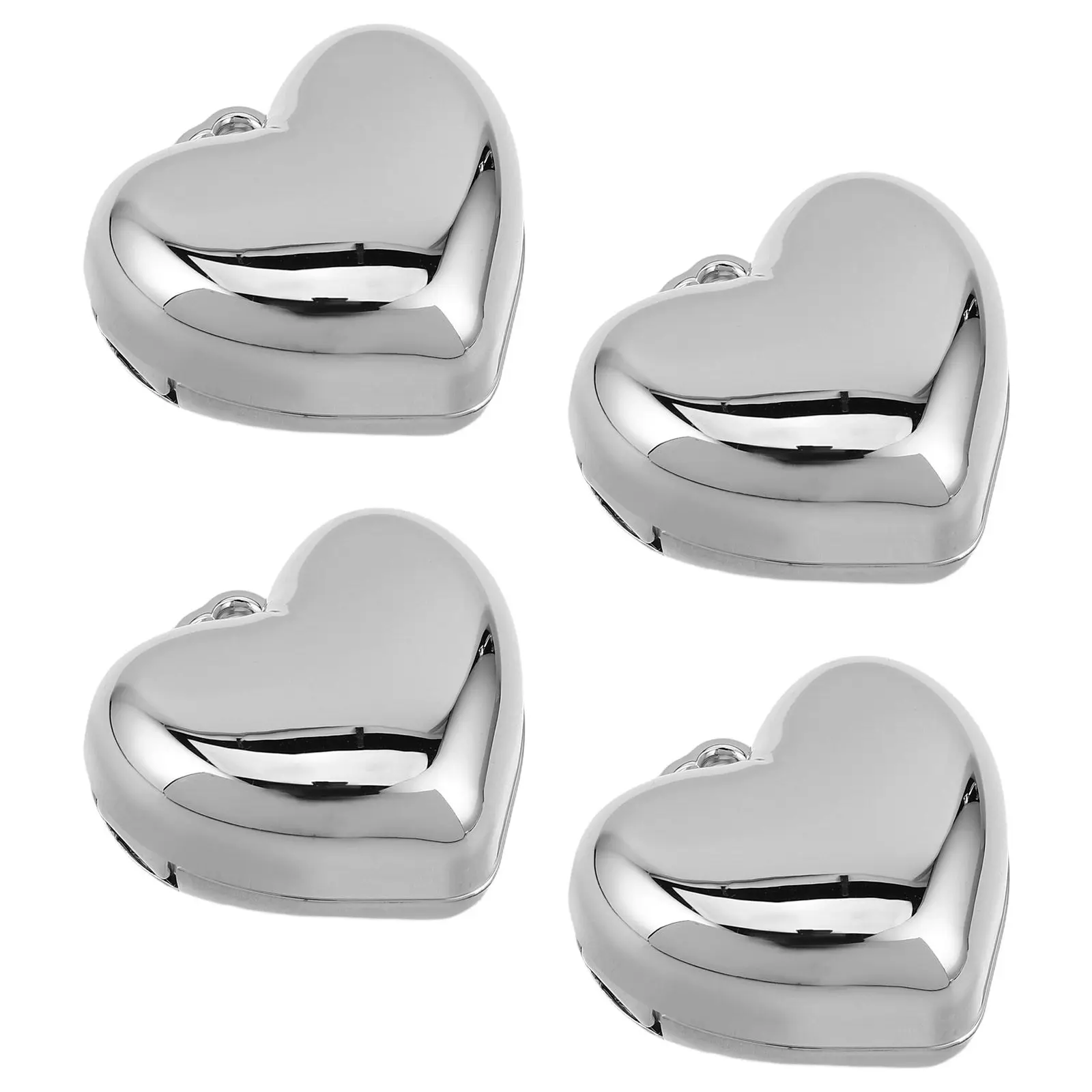 4Pcs Heart Shaped Empty Powder Container with Mirror Portable Refillable Makeup Palette for Blush Highlighter Eyeshadow DIY