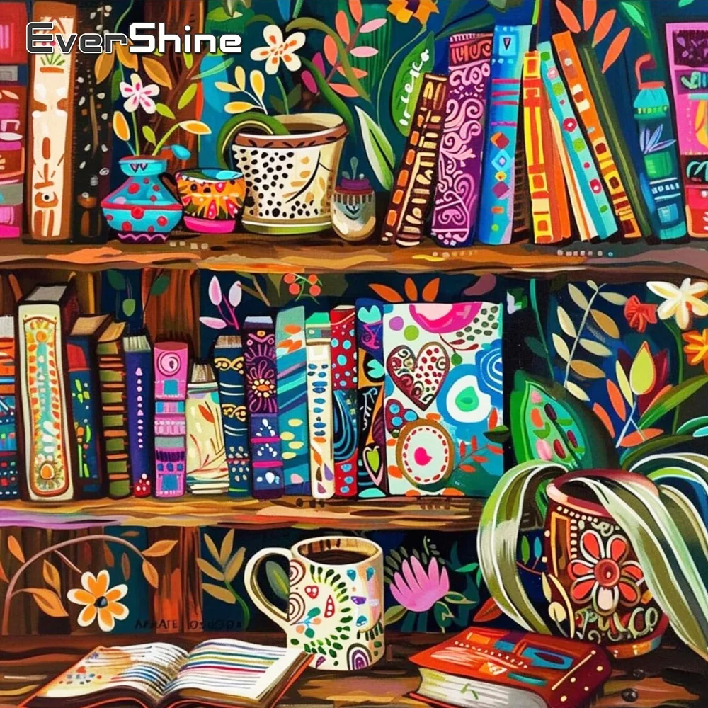 Evershine Neue Ankunft Diamant Malerei Bücherregal Landschaft Mosaik DIY Bild von Strass Stickerei Handgemachtes Geschenk