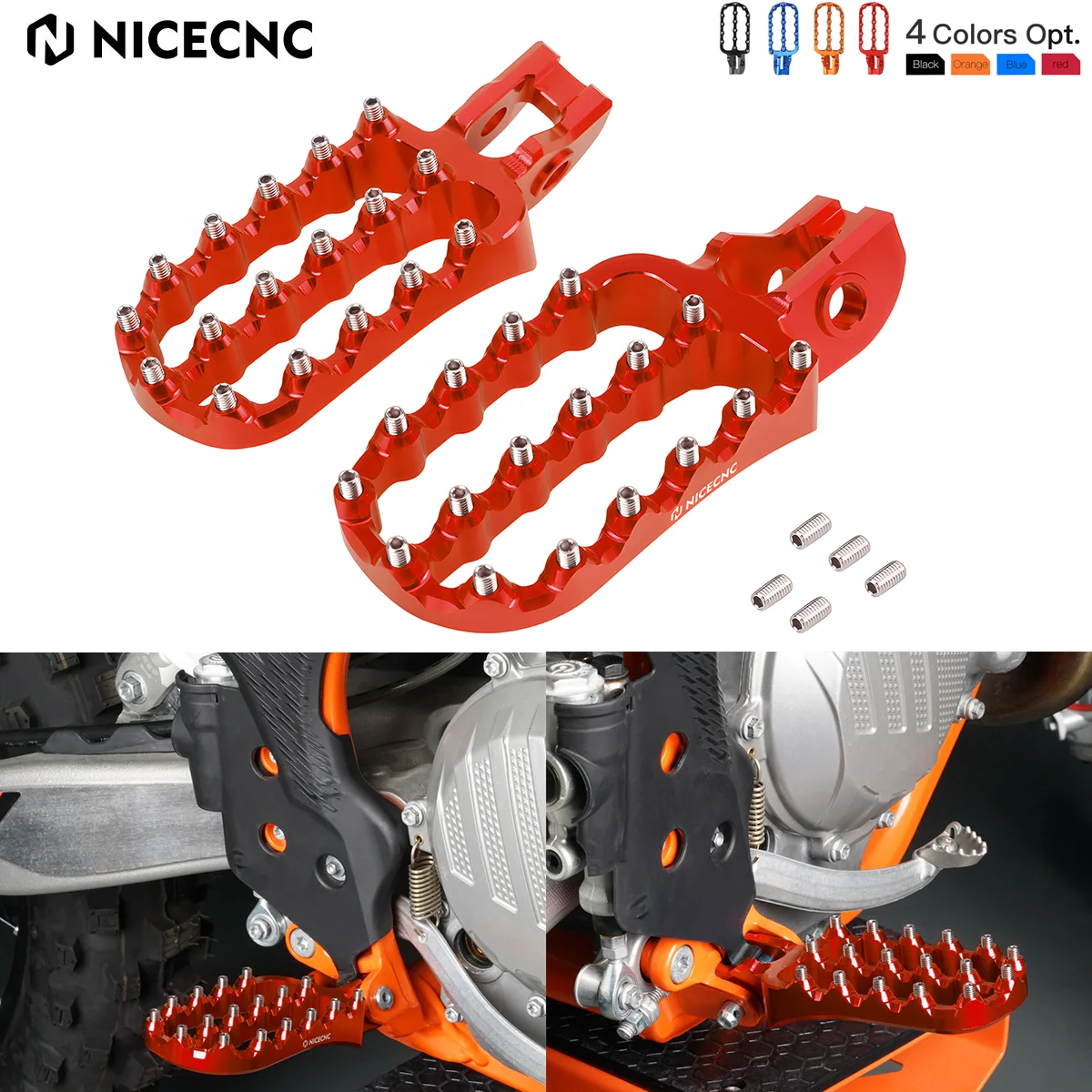 

NICECNC Wide Foot Pegs Footrest Pedal For GasGas EC300 EC250 EC 300 250 EX 300 450F 350F 250F MC 125 250F 450F 2023 2022 2021