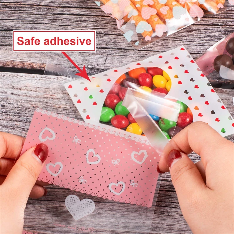 100pcs Self Adhesive Plastic Transparent Cellophane Bag Sachet For Candy Jewelry Packaging Gift Small Businesses Products Supply