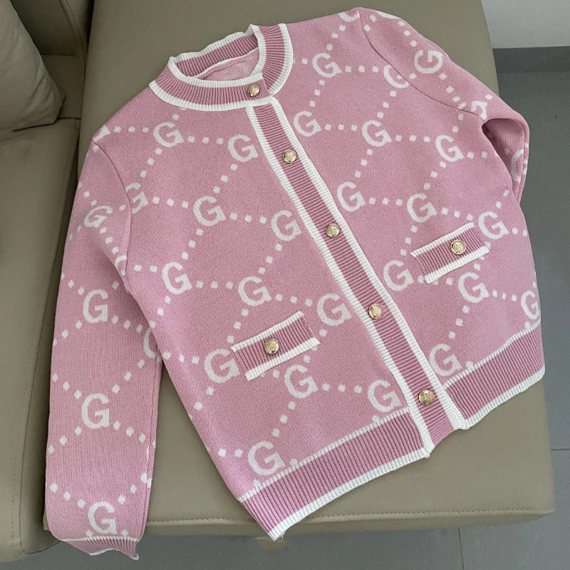 Francês macio lã cardigan malhas outono inverno engrossado camisola 2024 novo doce rosa urbain blusas para mulher