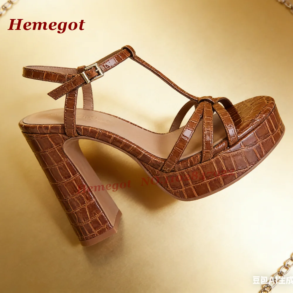 Brown Croc-Pattern Platform Sa - Women'S Shoes Crocs ulasan dan harga