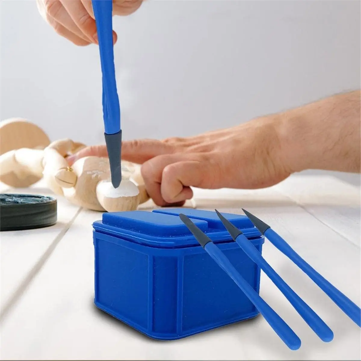 DT35BG Silicone Glue Brush Kit: 4pcs/Set for Woodworking, Arts, Crafts, and Models