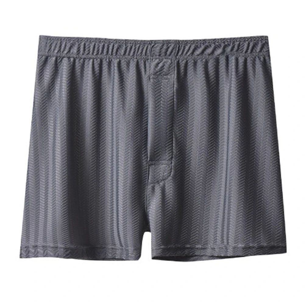 

Мужские шорты-боксеры из ледяного шелка, свободные, ультратонкие, больших размеров, однотонные, для дома, пижамные штаны, нижнее белье для взрослых