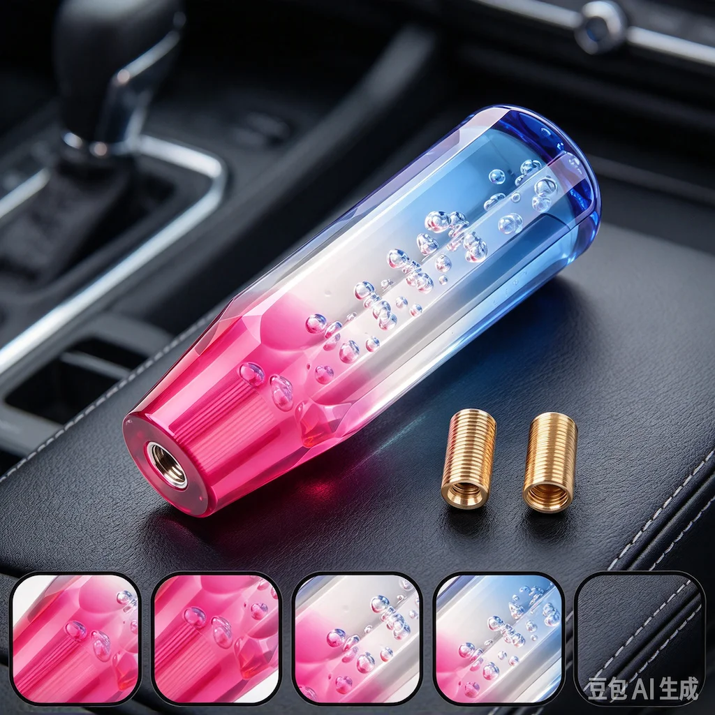 15cm Car Crystal Resin Gear Shift Knob Bubble AT MT Auto Manual Stick Gear Shifter Stick Fit For Honda Toyota Nissan Mitsubishi