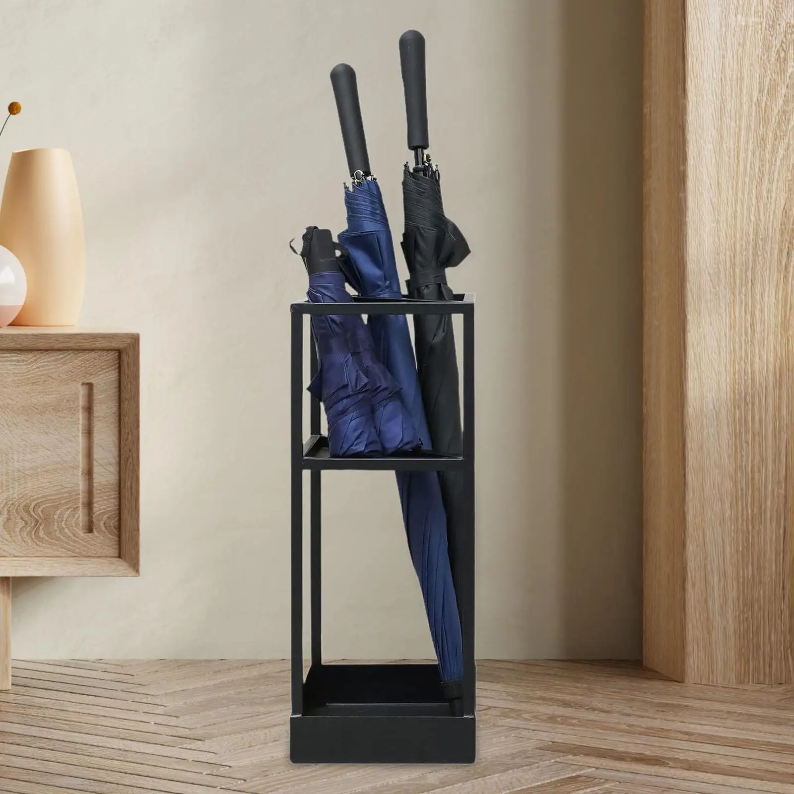 

Umbrella Stand Rack with Shelf Umbrella Holder for Restaurant School Hallway