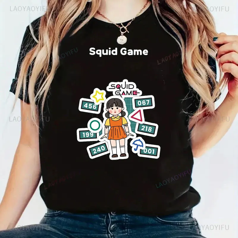 Men Women Popular Player 456 Seong Gi-hun Squid' Game T-Shirt Aesthetic Clothes Cheap Stuff Graphic Short Sleeve Tops