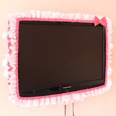 Pantalla de Monitor de cubierta de polvo con elástico, cubierta de TV circular de tela, encendido sin sacar, decoraciones para el hogar, 24-48