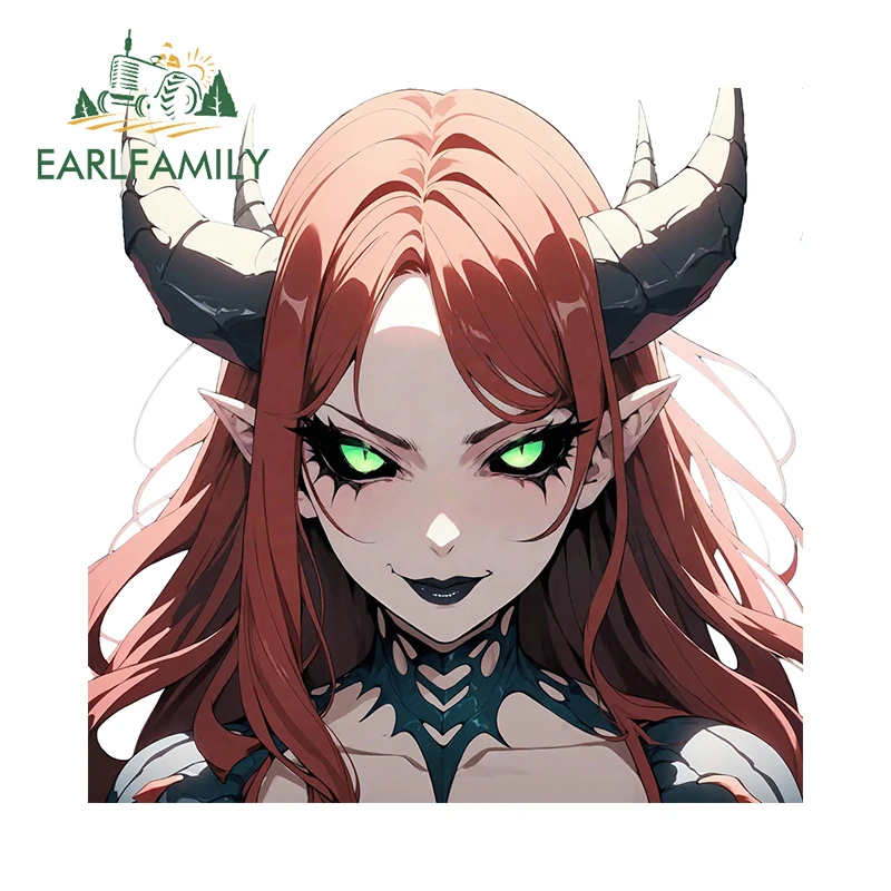 EARLFAMILY 13cm x 13cm Devil Fanart Car Stickers Red Hair Mutation Monster Original Decal Scratch Proof Auto Accessories
