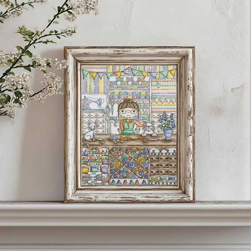 

Soulgift New Pre-Printed Cross Stitch Kit, Stamped 9CT/11CT/14CT/16CT DMC Threads, Embroidery Kit - Girl's Little Craft Shop