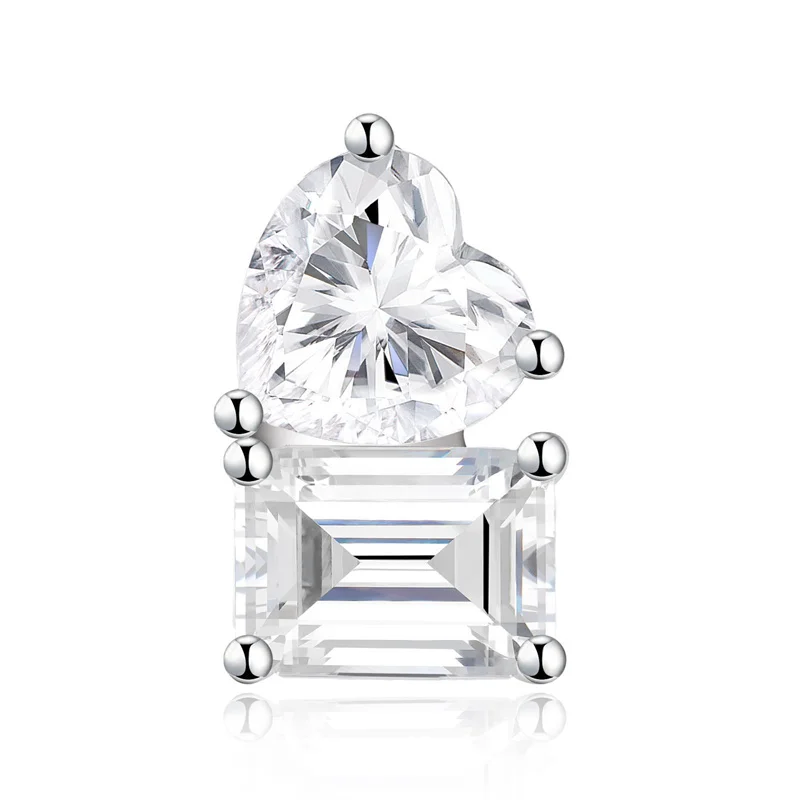

ZFSILVER модные классические серьги из серебра 925 пробы, модные белые муассанитовые серьги в форме сердца, подвески, женские аксессуары, ювелирные изделия, подарок E15725