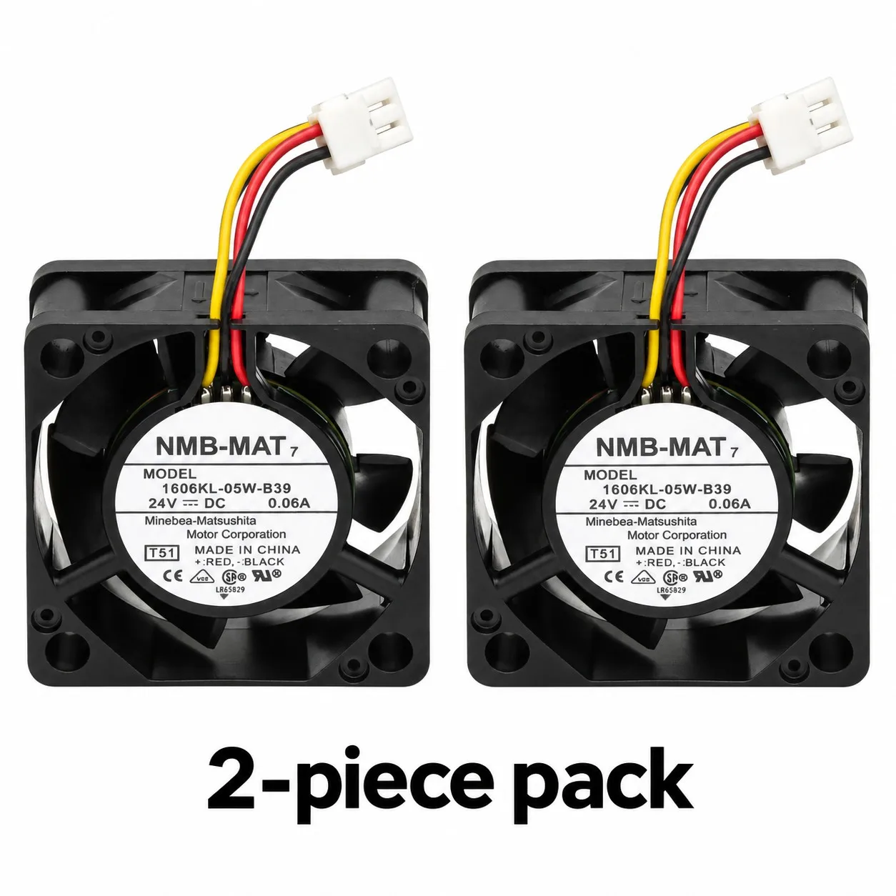 1606KL-05W-B39 DC Axial Server Cooling Fan 40mm 24V 0.06A 2800RPM Tachometer 3-Wire 2-Pack for NMB