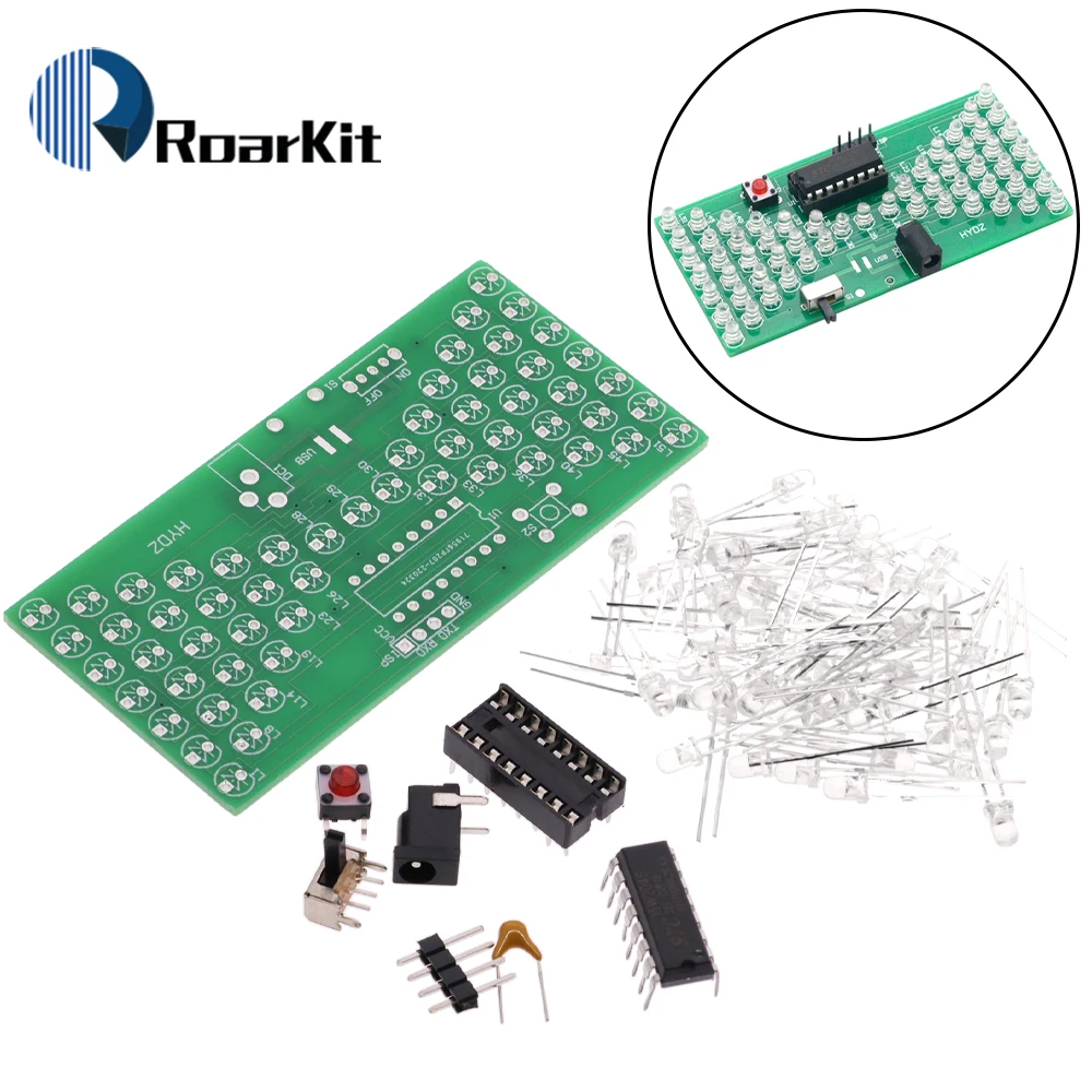5PCS 5V Electronic Hourglass DIY Kit Funny Electric Production Suite With LED Lamps Electronic Components Welding Training