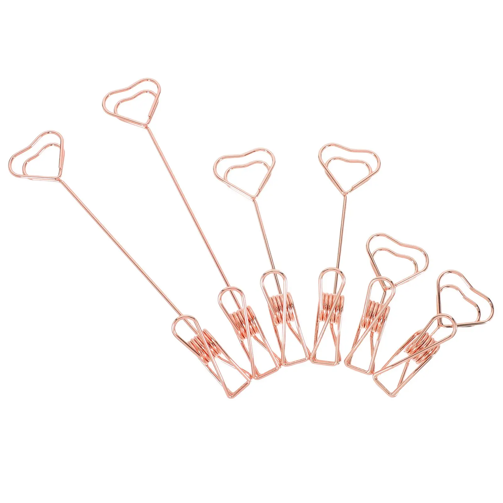 

6 шт. держатель для заметок, настольные органайзеры в форме сердца, металлическая застежка, подставка для заметок, зажимы, проволочная подставка для бейджей, подставка для карт, офисное домашнее использование