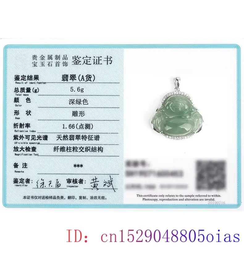 Imagem -03 - Pingente de Buda de Jade Birmanês Homens Jadeite Luxo Natural Designer Talismãs Certificado Verde Moda Esmeralda Colar 925 Prata