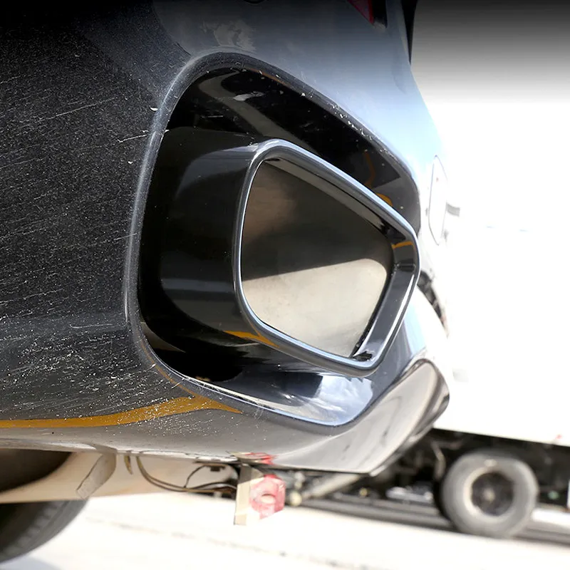 For BMW X5 F15 X6 F16 2015 - 2018 M Sports Stainless Steel Car Tail Muffler Exhaust Pipe Output Cover Parts Trim Glossy Black