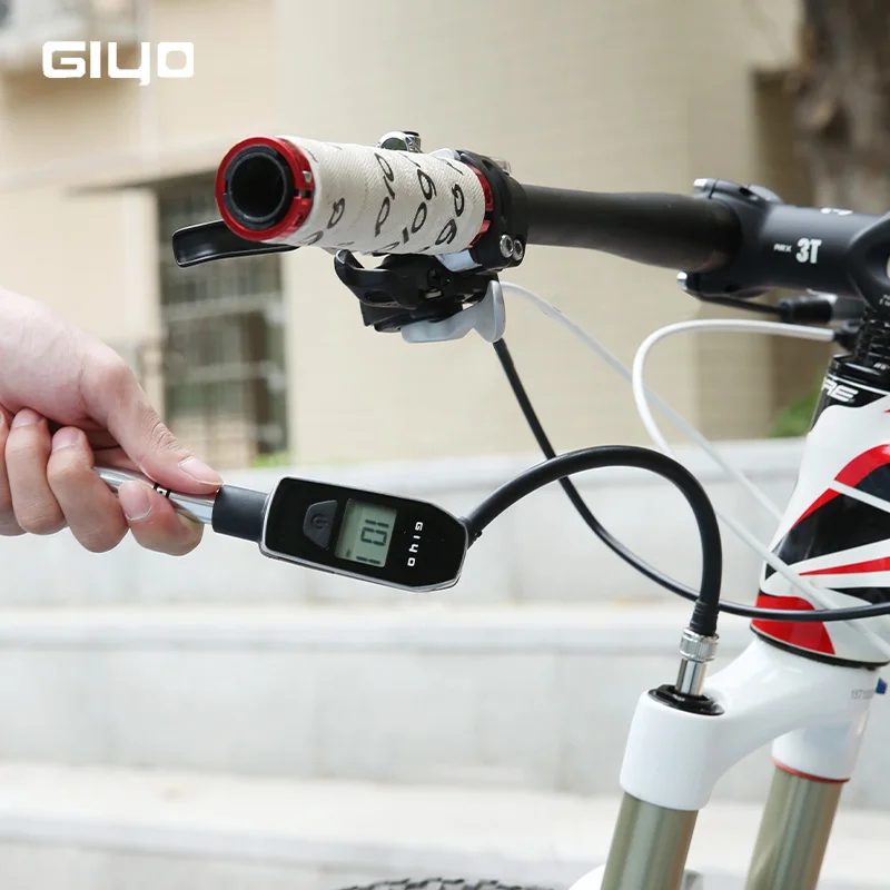 GIYO 300psi High-pressure Bicycle Digital Shock Pump With LCD Display Screen For MTB Bike Fork & Rear Suspension Shock Absorber