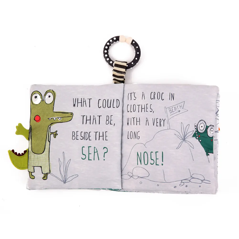 아기 유아를위한 3D 사운드 헝겊 책 만화 교육용 직물 조기 학습 색상 인식 몬테소리 감각