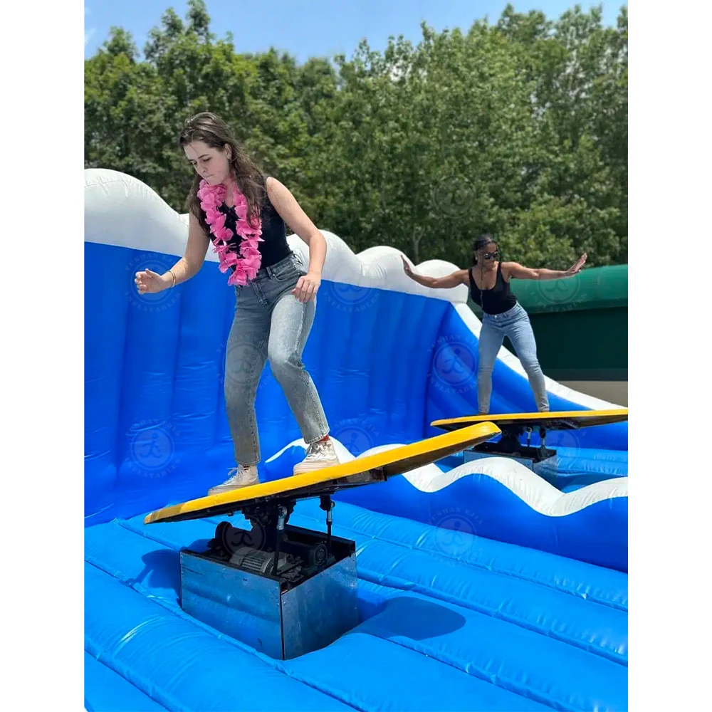 Bester Preis Outdoor-Unterhaltung Individueller aufblasbarer Surf-Simulator Kinder-Surf-Reitmaschine für zwei Spieler Wave Surfer