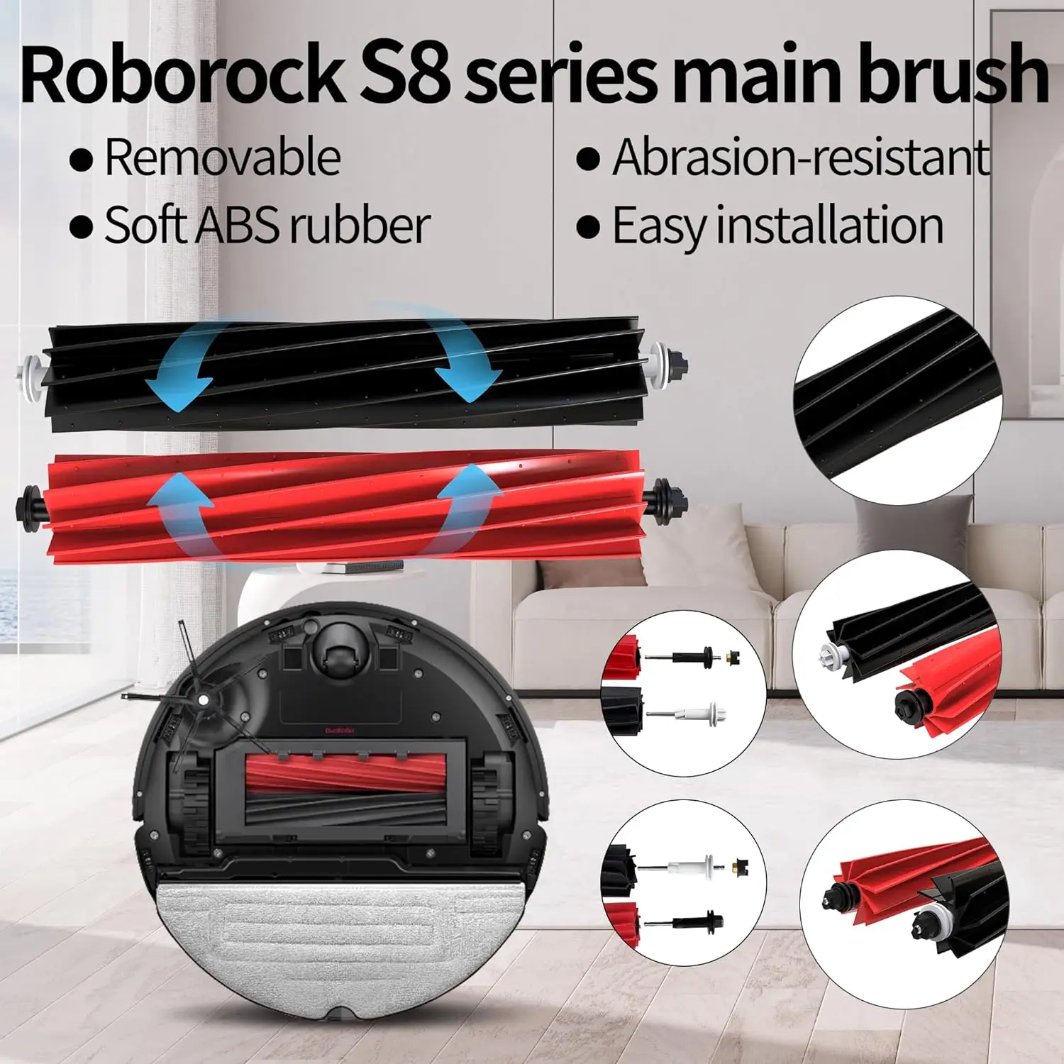 2 Roller Brush For Roborock S8 S8 Plus S8+ S8 Pro Ultra Robot Vacuum