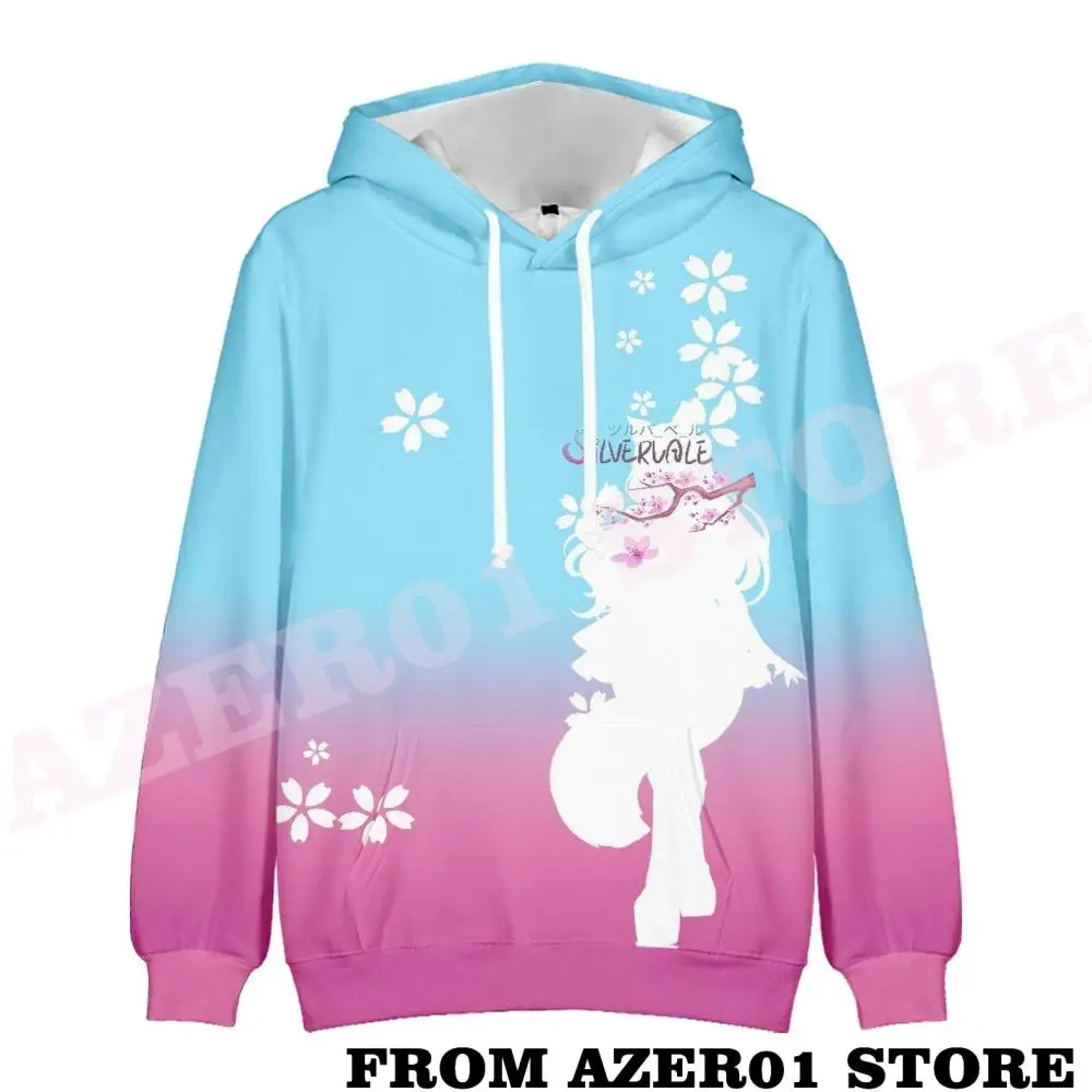 Vtuber silvervale merch cosplay hoodies moda inverno terno moletom com capuz moletom com capuz hip hop feminino/masculino