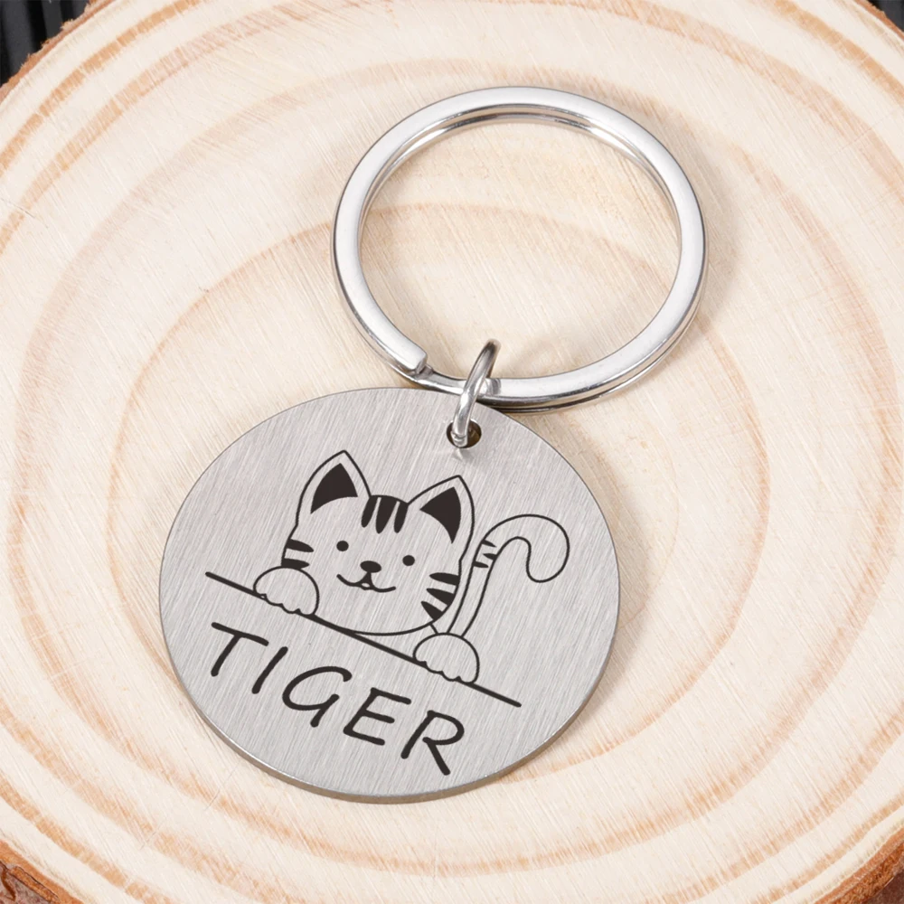 

Customized Cat ID Tag Personalized Anti-lost Mirror Pet Name Tags Plates Free Engraving Kitten ID Tag Nameplate Pendant for Pets