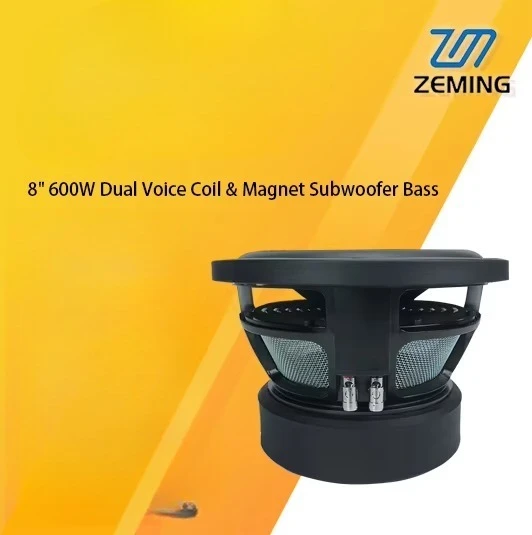 High Quality 8 Inch Car Subwoofer 1200W Dual Voice Coil Triple Magnets Carbon Fiber Cone Bass 600W RMS Universal Fit Speaker
